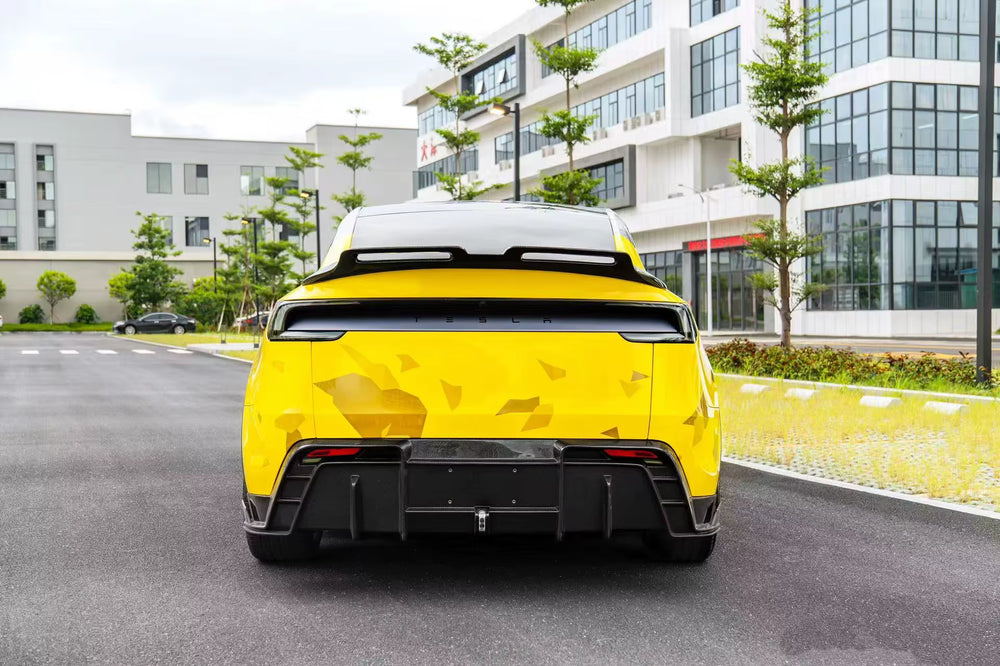 CT Style Carbon Fiber Body Kit for Tesla Model Y 2025+ Carbon Fiber Front Lip Skirt Rear Diffuser Spoiler Hood