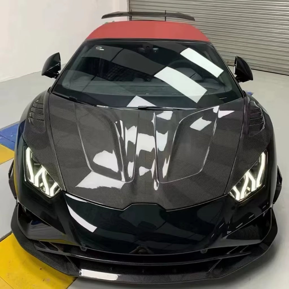 High Quality Dry Carbon Fiber PK Style Hood for Lamborghini Huracan Lp580 Lp610 Evo Engine Cover