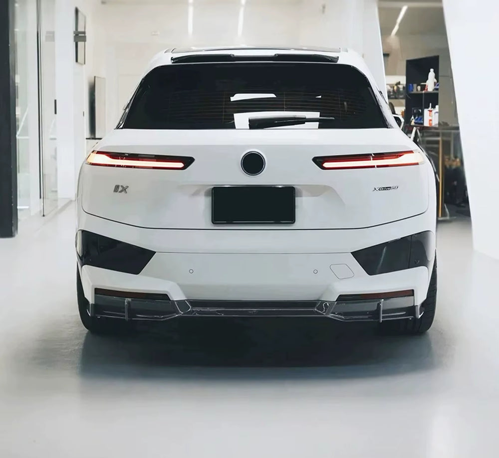 BMW IX FD Style Carbon Fiber Body Kit: Front Lip, Rear Diffuser, Top Wing, and Side Skirts