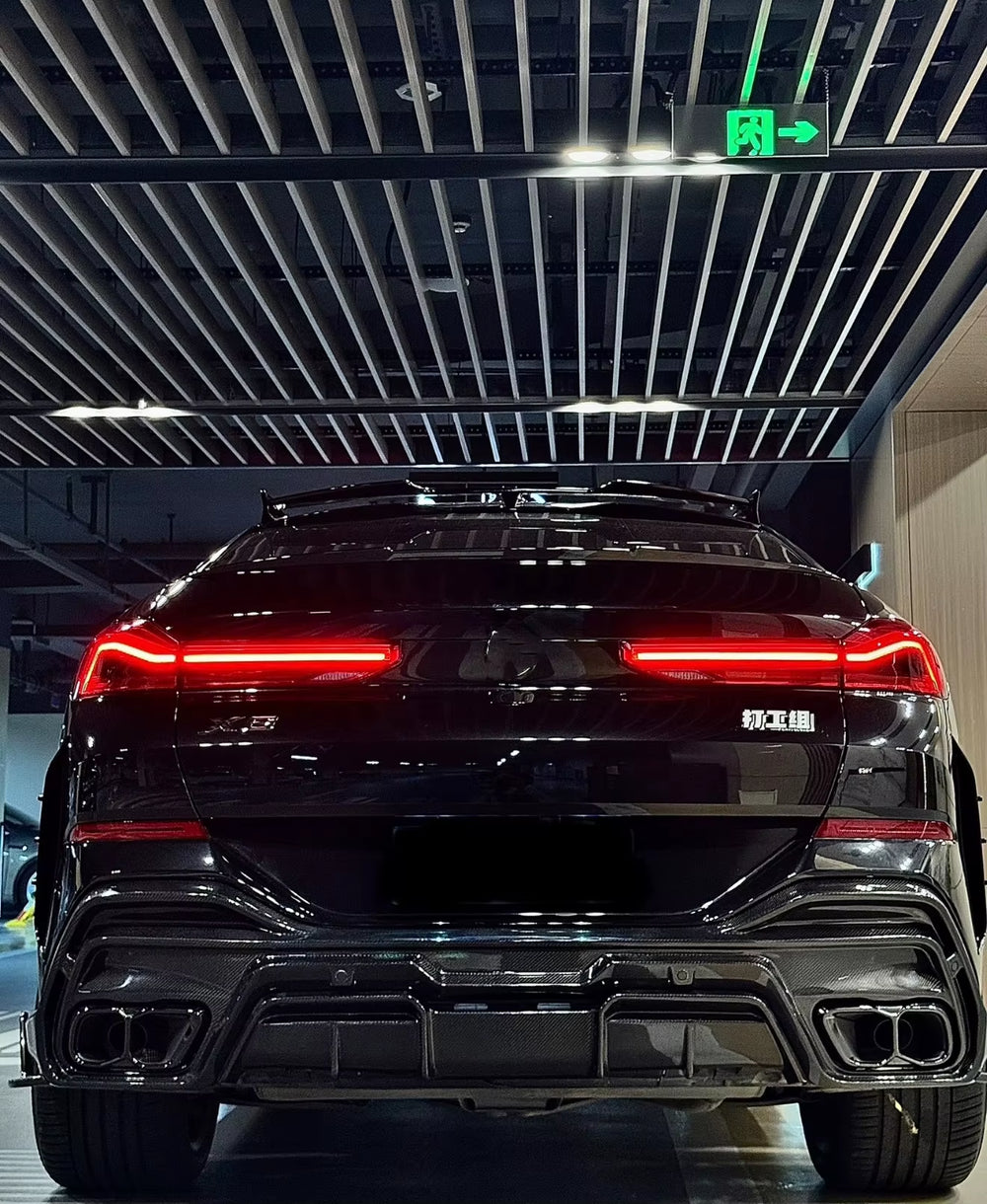 PK Style Carbon Fiber Rear Diffuser Rear Spoiler for BMW X6 G06 Body Kit