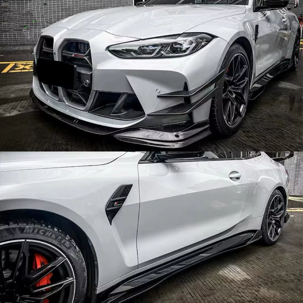 High-Quality Dry Carbon Fiber Body Kit for BMW M4 G82 Upgrade TK Style Front Lip Rear Diffuser Spoiler Hood