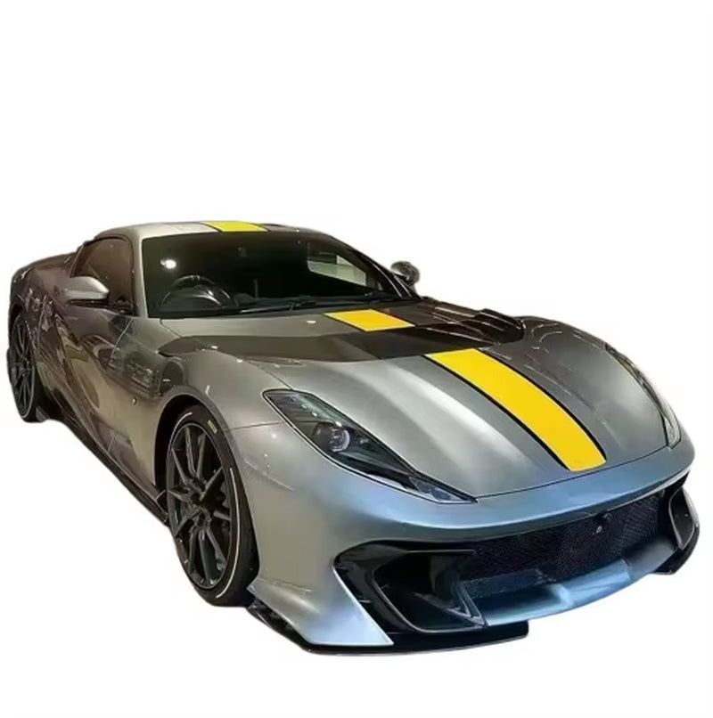 For Ferrari 812 Upgrade Competizione Dry Carbon Fiber Front and Rear Bumper Side Skirts Fender Hood Wide Body Kit