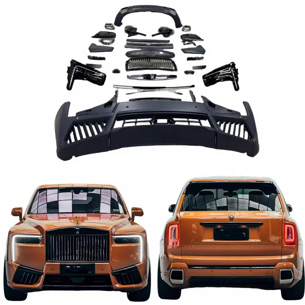 Headlights Grille Diffuser Bodykit for Rolls Royce Cullinan 2018-2024 Upgrade to 2025 Cullinan Model Front and Rear Bumper