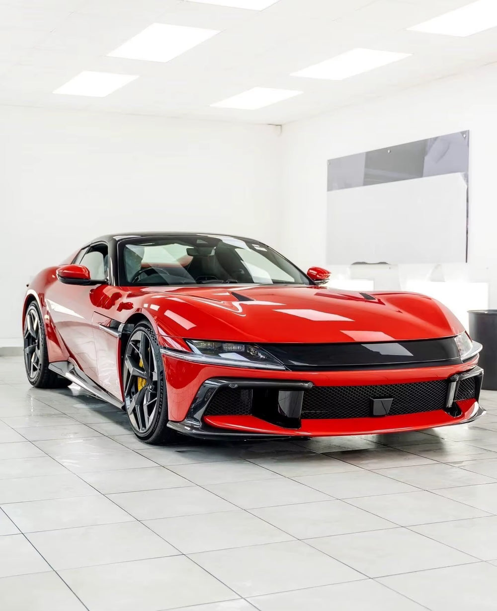 For Ferrari 849 Testrossa OEM Style Dry Carbon Fiber Body Kit Front Lip Side Skirts Rear Diffuser Spoiler