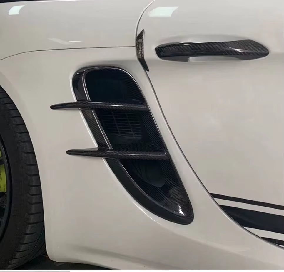 High Quality Carbon Fiber Body Kit for Porsche 718 Cayman Boxster Carbon Fiber Air Inlet Side Tuyere