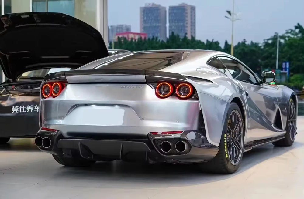 N Style Carbon Fiber for Ferrari 812 Superfast Front and Rear Bumper Lips for Body Kit