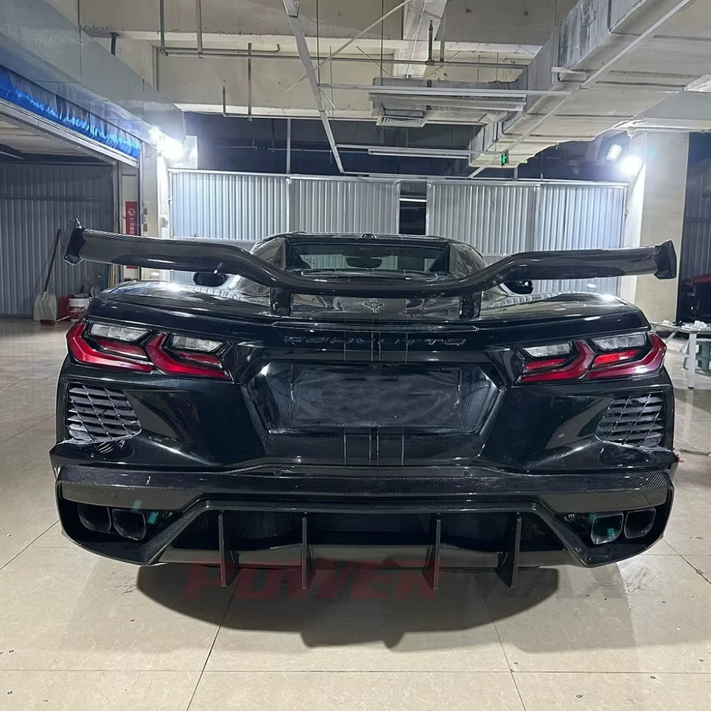 High Quality Dry Carbon Fiber Rear Trunk Wing for Chevrolet Corvette C8 Z06 Carbon Fiber Wing Spoiler