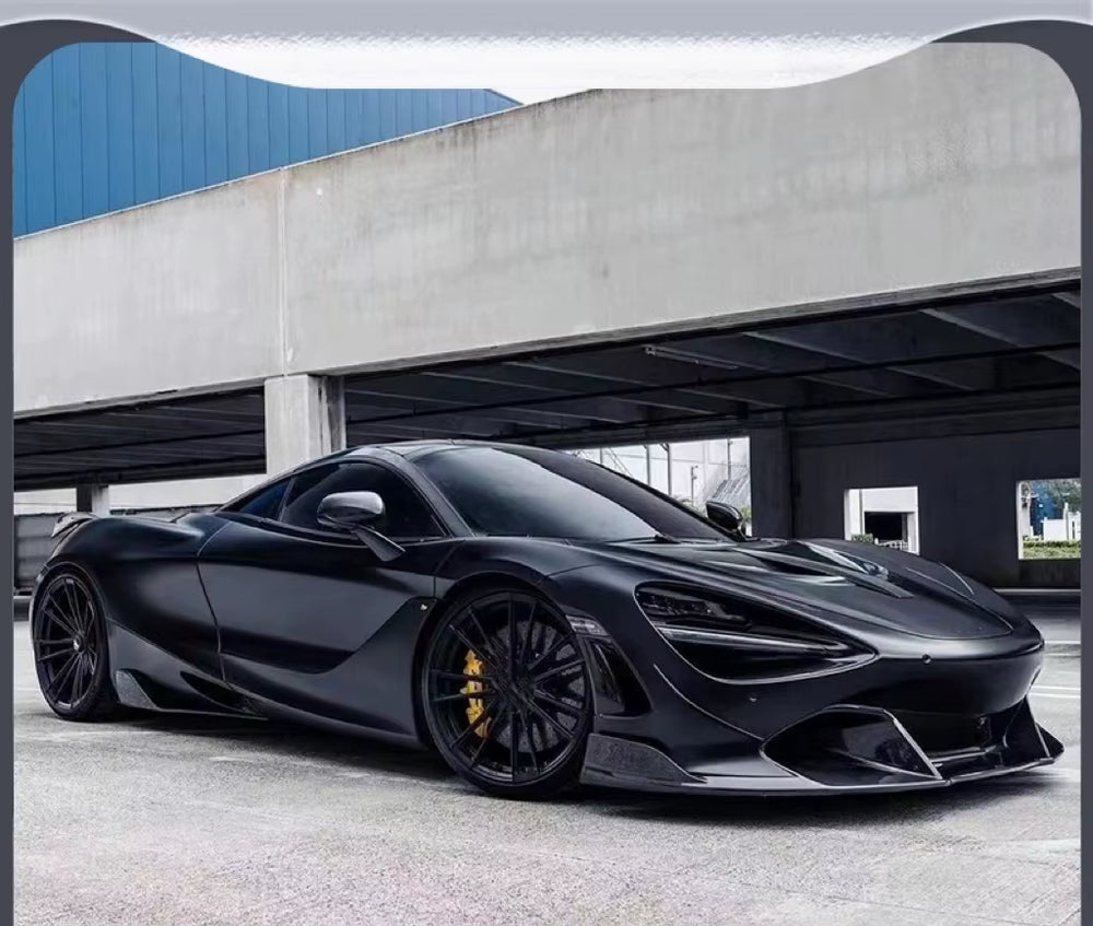 For Mclaren 720S Upgrade V-Style Carbon Fiber Front Lip Rear Diffuser Side Skirt Rear Spoiler Mudguard Hood Body Kit