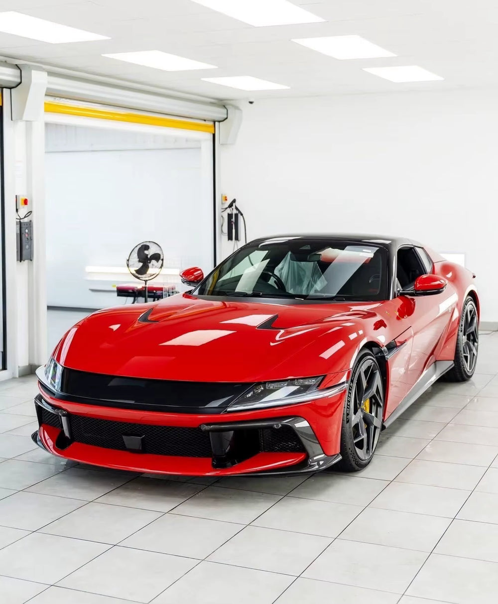 For Ferrari 849 Testrossa OEM Style Dry Carbon Fiber Body Kit Front Lip Side Skirts Rear Diffuser Spoiler