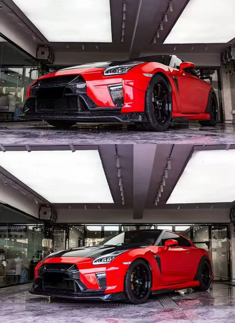 Vars Style Body Kit for Nissa GTR R35 Front Bumper Rear Bumper Side Skris Hood and Wing Spoiler Bumper Wide Body Kit