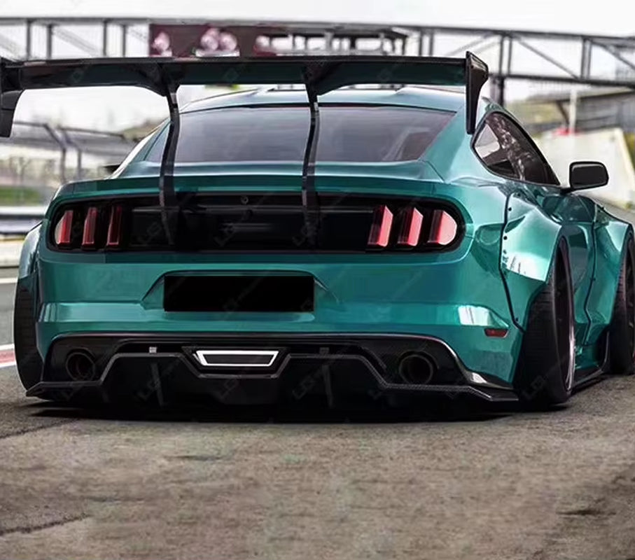 Car Bumpers Body Kit for Ford Mustang Upgrade to Robt 2 Wide Style Car Body Kit Front Bumper Side Skirts Hood Spoiler Diffuser
