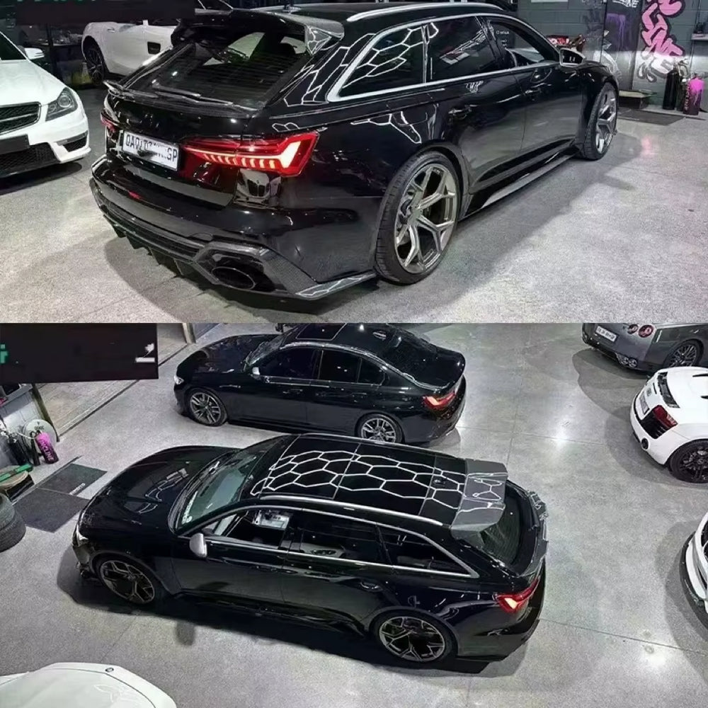 High Quality Dry Carbon Fiber Body Kit for Audi Rs6 Rs7 Upgrade PK Style Dry Carbon Fiber Rear Diffuser Spoiler Body Kit