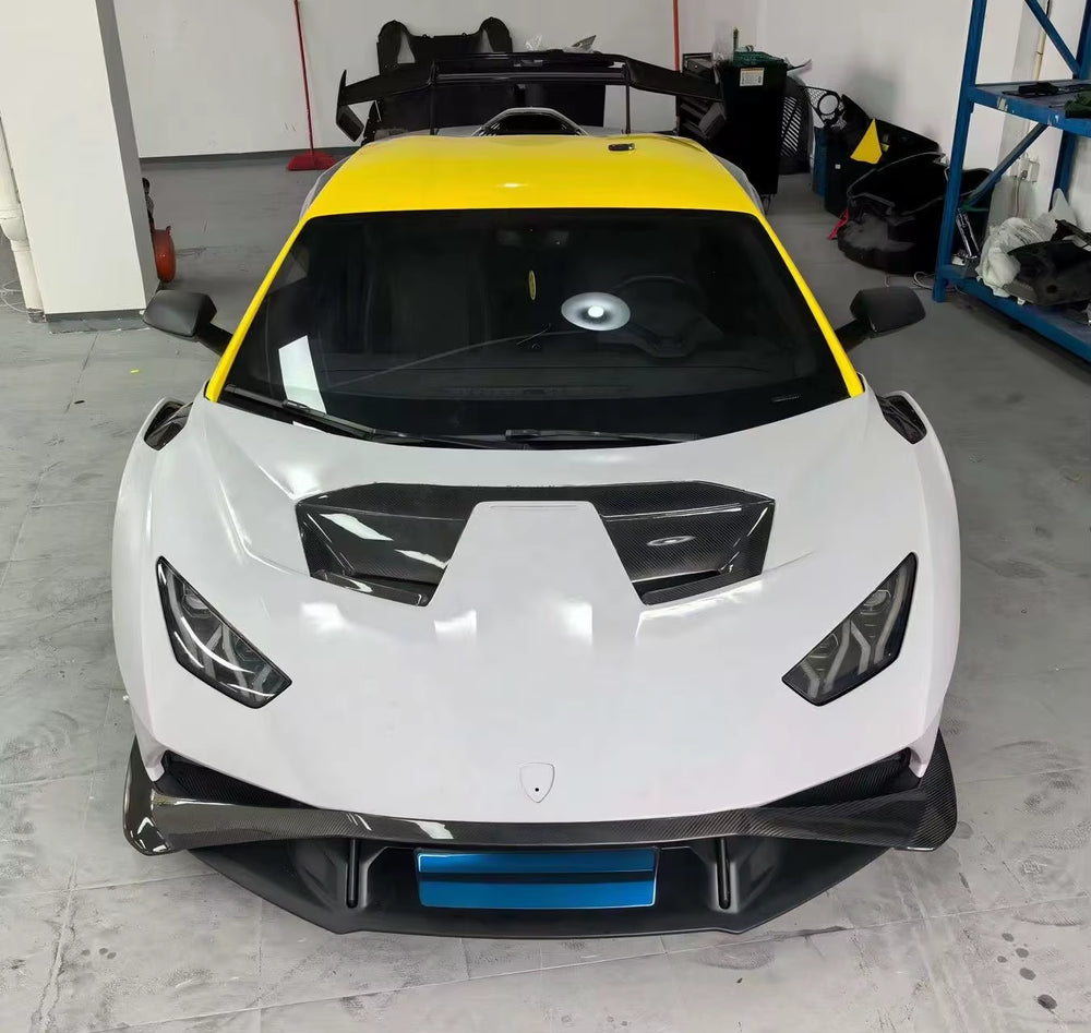 Upgrade STO Dry Carbon Fiber Body Kit Front Lip Bumper Hood Fender Wing for Lamborghini Huracan LP580 LP610 Evo Body Kit