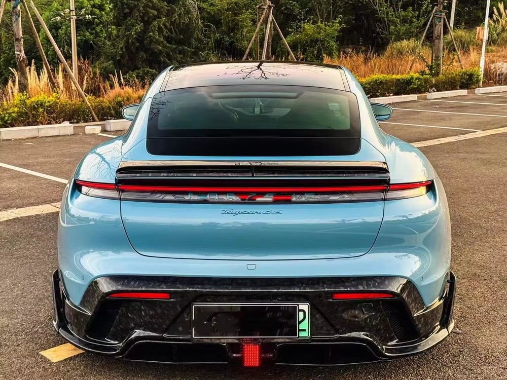 For Porsche Taycan Upgrade MSY Style Carbon Fiber Front Lip Rear Diffuser Side Skirt Spoiler Body Kit